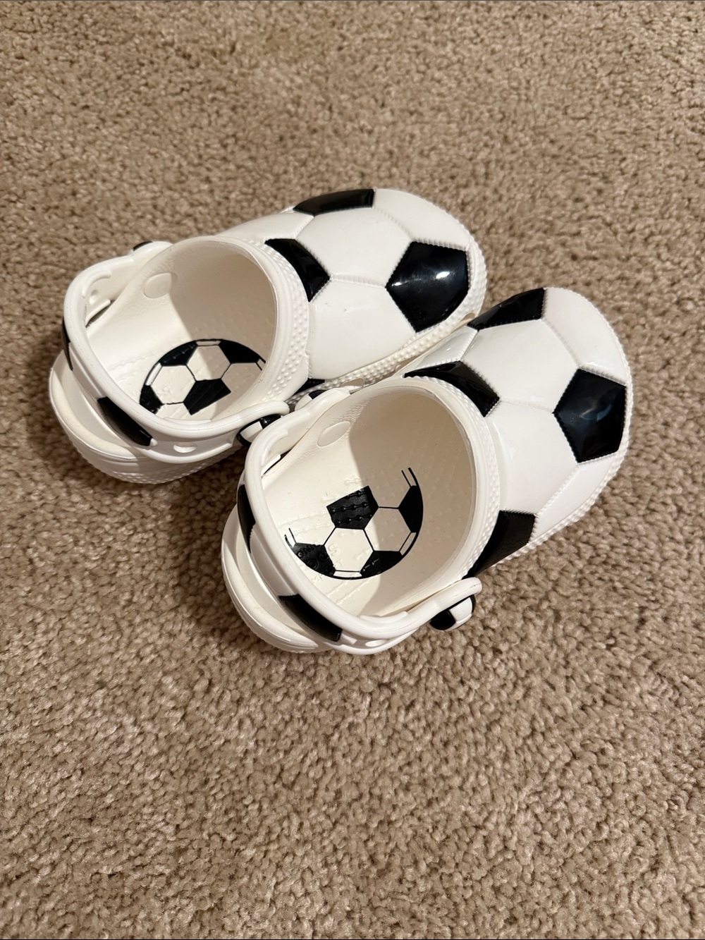 Kids Soccer CROCs- White and Black